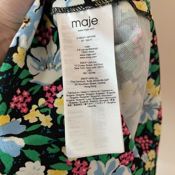 Maje Rapy Floral Off The Shoulder Mini Dress Emily in Paris Size 3 (Large) - Picture 13 of 15
